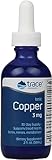 Trace Minerals Liquid Ionic Copper - 3 mg Dietary Supplement for Blood Health, Nerves, and Metabolism - Antioxidant Enzyme Support - 59 ml (48 Servings)