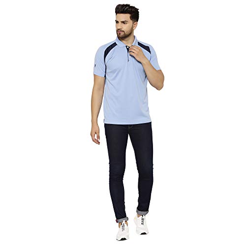 Image of EPPE Men's Polo Neck Solid Slim Fit Activewear Half Sleeve Dryfit Micro Polyester Sportswear | Casual wear T-Shirt