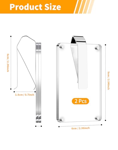 WETEL 2Pcs Car Picture Holder - Acrylic Magnetic Personalized Car Visor Photo Clip - Car Accessproes Car Picture Frame Suitable for Adding Family or Personal Photos