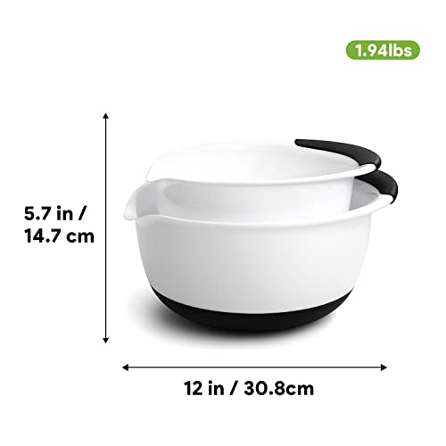 Spring Chef Mixing Bowls Set of 2, Soft Grip, Nonskid With Pour Spout