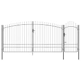 Stahl Gartentor Grau 195 x 500 cm mit Schloss
