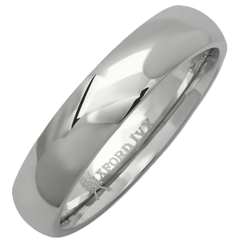 Oxford Ivy 5mm Men's Plain Comfort Fit Titanium Wedding Band ( Available Ring Sizes 7-12 1/2)