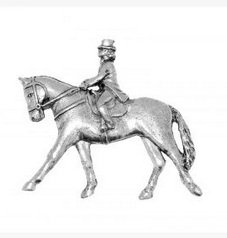 Gift Boxed Pewter- Horse Dressage Badge pin or Brooch Gift for Scarf, Tie, Hat, Coat or Bag