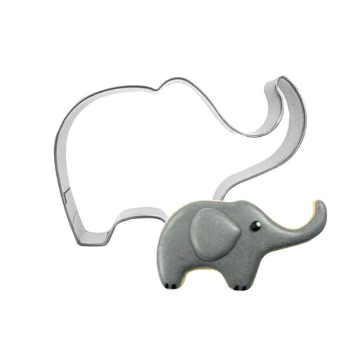 Hrlace Stampini per biscotti con animali, per cuocere animali della foresta, biscotti, in acciaio inox, per bambini, compleanni, feste, fai da te, decorazioni per torte, elefanti