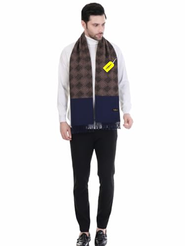 Image of Pick Ur Needs Premium Men's Warm And Stylish Woolen Muffler Angoora With Solid Color Plain Design And Stylish Tussles Ends Muffler For Men