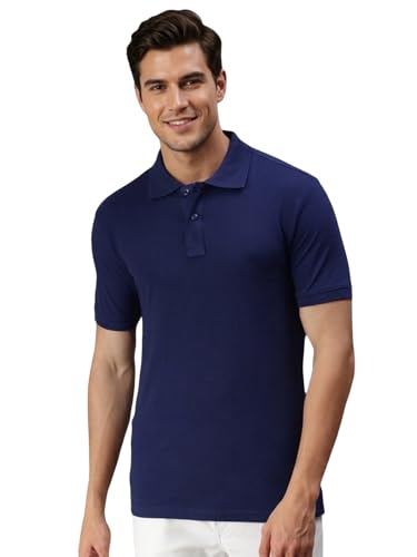 Image of Lux Cozi Men's Cotton Solid Polo Tshirt | Collar Tshirts | Half Sleeves | Stylish & Premium All Day Wear | Pack of 1