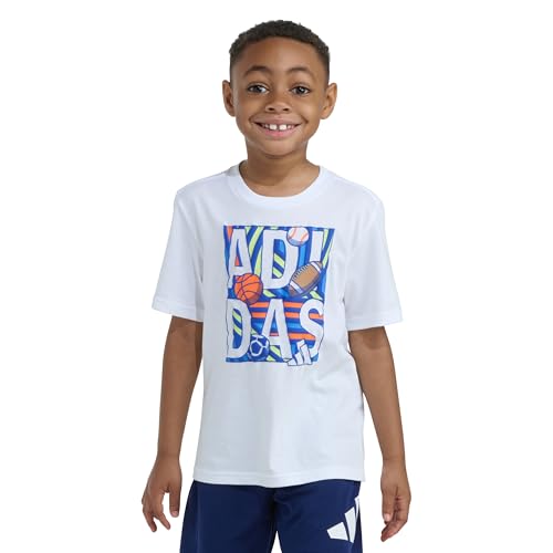 Image of adidas Boys Short Sleeve T-Shirt Sports Logo Tee