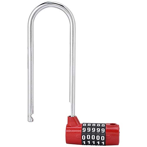 5 Digit Combination Padlock, Long Shackle Padlock Pad Locks with Code for School Gym Employee Locker, Fence(Red)