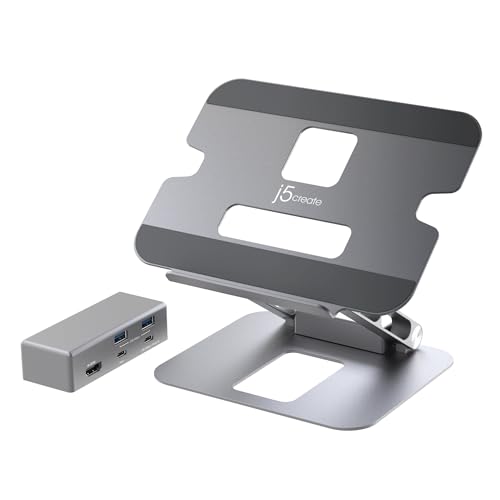 Support pour ordinateur portable j5create dock 4K JTS327-N ajustable - 2