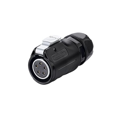 Conector de aviación LP20 de 5 pines hembra con rosca para panel impermeable 2