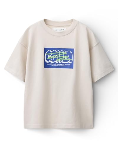 Image of Alan Jones Clothing Boys Oversized Cotton Printed T-Shirt | Round Neck, Short Sleeves, Casual Wear