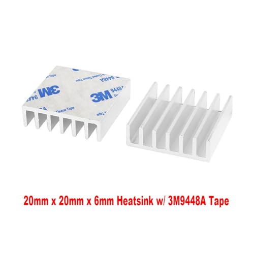 Radiateur en aluminium 20x20x6mm pour refroidissement de puce électronique x10