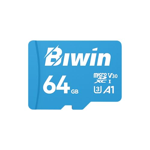 Biwin MS100 Micro SDXC Card 64GB UHS-I U3/V30 Memory Card, Up to 100MB/s Read, for NS Gaming/GoPro/Dash Cam/Action Camera