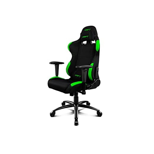 Drift DR100BG - Silla Gaming Profesional, (Tela Alta Calidad, Ergonómica), Color Negro/Verde