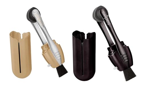 Calabria Swipes Mini Eyeglass Cleaner Microfiber Glasses Lens Cleaner Gold/Charcoal Black 2 Pack Sunglass Eye Glass Cleaner