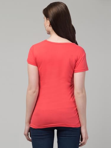 Image of Cotton Regular Fit Printed Half Sleeves T-Shirt for Women (Wonderful)