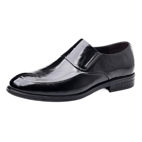 Men Italian Leather Oxford Loafers Business Casual Formal Wedding Dress Shoes Fashion Luxury Comfortable(Black,8.5)