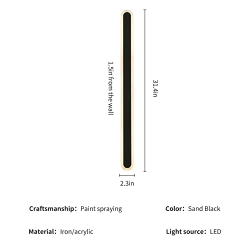 Mikeru Minimalist 31.4 Inch 3000K Warm White Light Creative Long Strip Wall Light, Elegant Frosted Acrylic Led Wall Hanging Light, Suitable For Outdoor/Indoor Decorative Lighting #TOP2