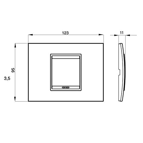 Gewiss GW16203XA Plaque, Gris 3 modules interrupteur encastrable