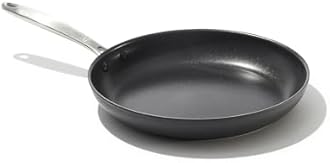 OXO Enhanced 10" Frying Pan Skillet, PFAS-Free Ceramic Nonstick, Durable Hard Anodized Cookware, Scratch Resistant, Stainless Steel Handle, Good Grips, Dishwasher Safe, Oven safe, Black