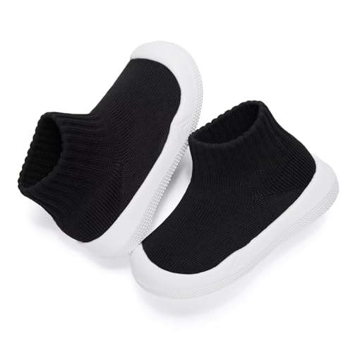 Image of Eashi Baby Boy Girl Non-Skid Indoor Infant Walking Shoes Breathable Warm Elastic Sock Shoes with Memory Sole Protect Toes Outdoor Sneakers