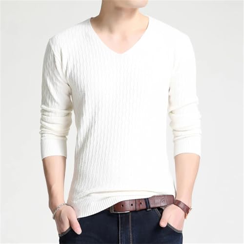 Slim Fit Wool Sweater for Men Long Sleeves Knit Pullover V Neck Lightweight Soft Jumper Top4