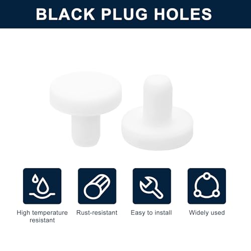 Image of uxcell 32 Pieces White Rubber Stopper, 5mm Plug Holes for 4.5-4.8mm /0.18-0.19 inch Hole