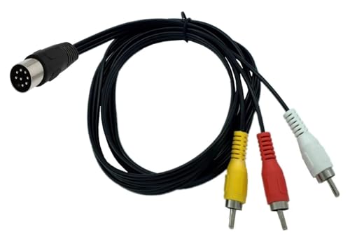 Câble Din 8 broches vers 3RCA mâle adaptateur audio vintage 30cm