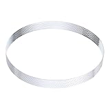 QUARKZMAN Edelstahl Tortenring 19cm Runder KuchenformPerforierte für die Küche zu Hause Lebensmittel Käseherstellungswerkzeug, Silber