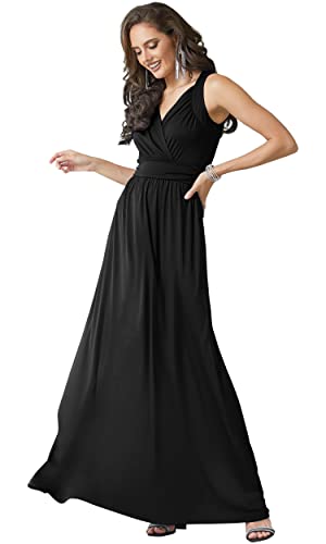 KOH KOH Womens Long Sleeveless Flowy Bridesmaid Cocktail Evening Gown Maxi Dress