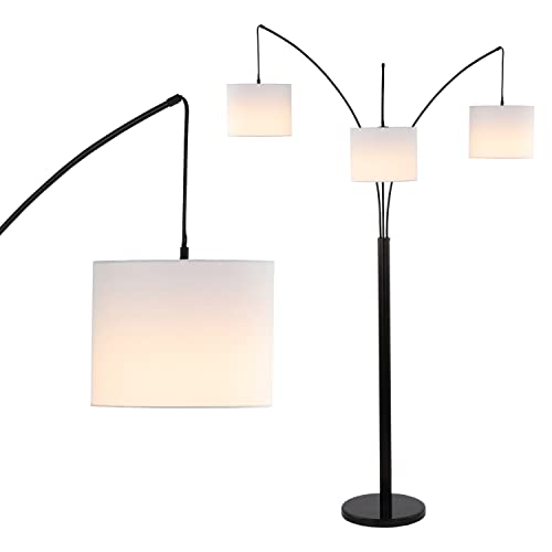 JONATHAN Y JYL3077A Barrie 78.5" 3-Light Mid-Century Modern Head-Adjustable Iron LED Arc Floor Lamp Contemporary, Industrial Standing Reading Lamp LED Bulb Included, Oil Rubbed Bronze