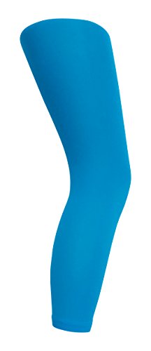 MYSASI Children's Footless Opaque Tights Size. 9-11 years. Aqua Blue.