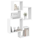 vidaXL Wandwürfelregale Wandhalterung Weiß 64 x 13,5 x 91,5 cm, Wohnzimmer Regal, rechteckig, modern, viel Stauraum, platzsparend und funktional für Dein Zuhause