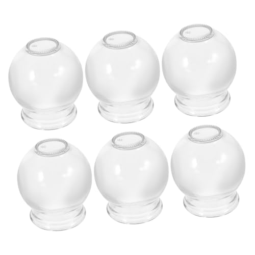 Mipcase Ventouses De Massage En Verre 6 Pièces, Effet Succion Puissant Pour Thérapie Musculaire Et Circulation Sanguine, Tasses Épaisses Usage Domestique