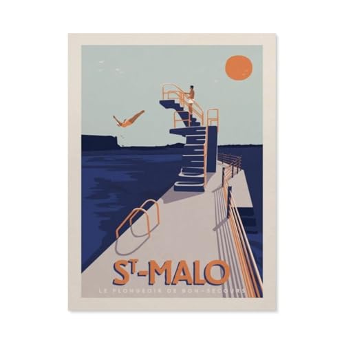Diamant peinture 5D affiche voyage vintage mosaïque artisanat BM80
