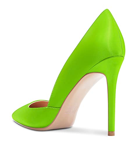 Aachcol Women D'Orsay Two-Piece Pumps Stiletto High Heel Pointed Toe Slip-on Dress Shoes Wedding Office Sexy Classic 4 Inch3