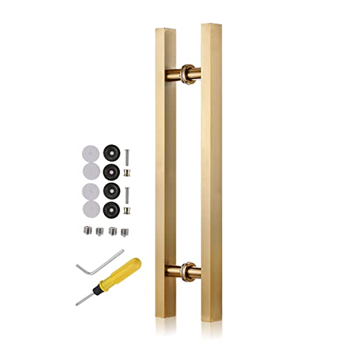 Poignée de porte en acier inoxydable avec raccords de fixation inclus