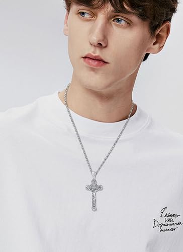 AEONSLOVE 925 Sterling Silver Saint Benedict/St Michael/Cruz de Caravaca Pendant Necklace Religious Gifts for Women Men2