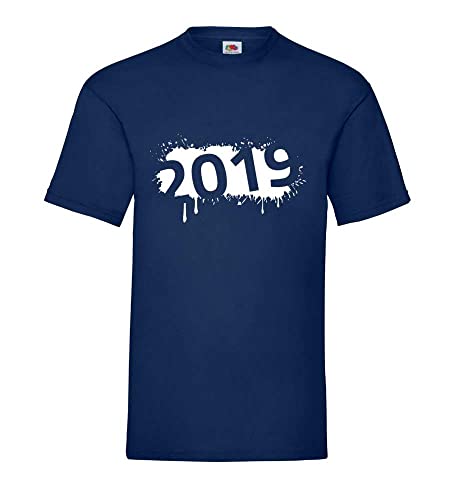 T-shirt bleu marine pour homme en taille XXXL Farbklecks 2019