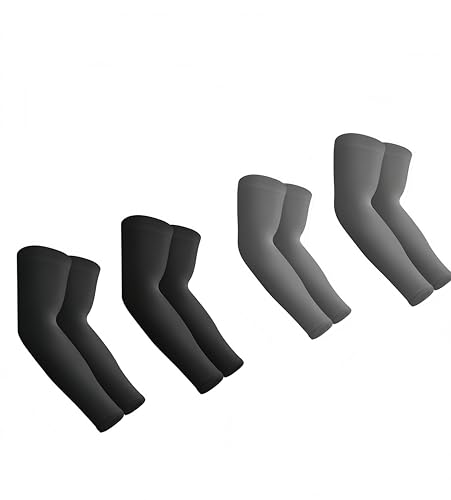 Aegend 4 Pair Sun Protection Cooling Arm Sleeves Compression - Tattoo Cover up - Sun Sleeves for Men Women Youth