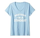 Womens Pretend I'm A Stingray Funny Lazy Halloween Costume Men V-Neck T-Shirt