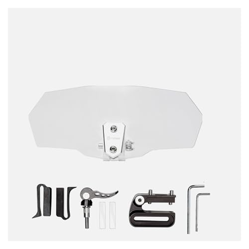 Extension de pare-brise moto avec déflecteur réglable et fixation par clip stable