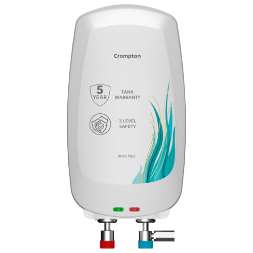 Crompton Arno Neo 5 Litre Instant Water Heater | 3 kW Heating Element | Food Grade SS Tank | 6 Bar Pressure Rated | Advanced 3-Level Safety | 5 Years Tank Warranty