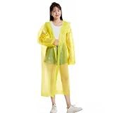 [ＯＣＯＦＵＮ] レインコート メンズ レディース 半透明 レインウェア 自転車 帽子付き 雨具 PVC製 雨具 梅雨対策 豪雨対応 軽量 通勤通学 防風防水 男女兼用 黄色