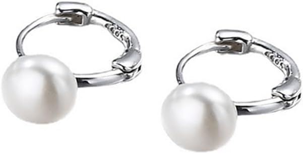 Pearl Earrings Silver Freshwater Earring Hoop Minimalist Ear Cuff Accessories Pendants