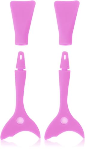 Image of Gleva 4 in 1 Mascara Guard Upper Lower Eye Eyeliner Tape Lash Mascara Guard, Resusable Silicone Eyeshadow Eyebrow Stencils, Multifunction Eyeliner Tool for Beginner (Pink) (Pack of 2)