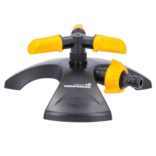 TOUGH MASTER Garden Sprinkler 360° Rotating 3-Arm Outdoor Water Sprinkler with 15 Adjustable Nozzles 102m² Coverage, Comes With Inbuilt Water Conservation Technology System