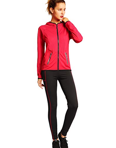 Active Wear Sets for Women -Workout Clothes Gym Wear TracksuitsYoga Jogging Track Outfit Legging Jacket 2 Pieces Set - Thumbnail 2