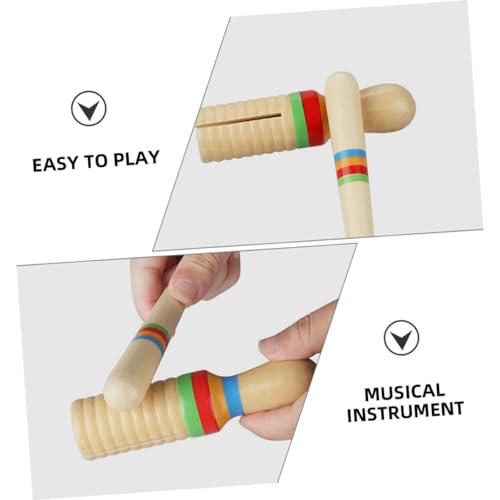 Toyvian 2 Conjuntos De Instrumentos Musicais Apitos Madeira Guiro Instrumento De Percussão Guiro Ins