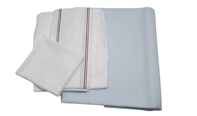 mamraj Cotton Men's 5- Piece Pandit Kurta Pajama Set Unstitched Kurta, Angocha, Vest,Hanky.-picture-33